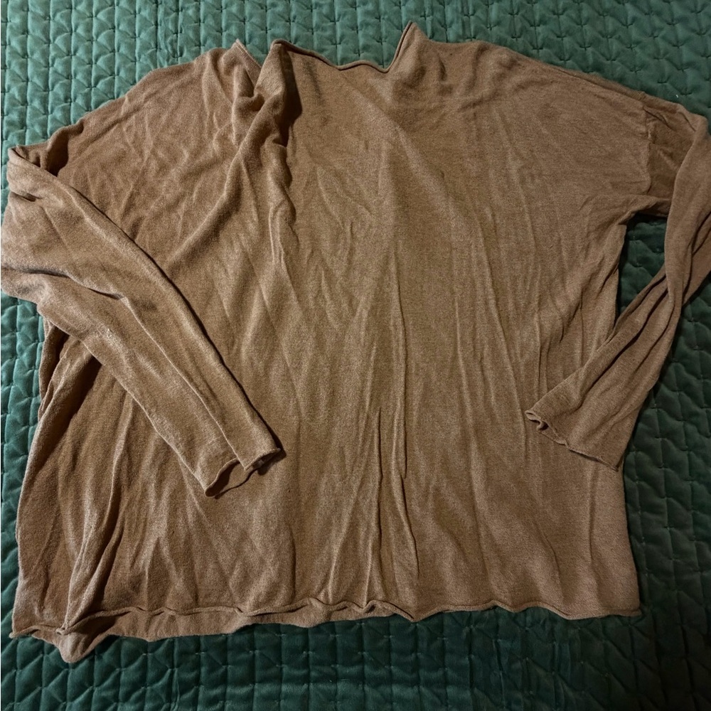 Eileen Fisher top lightweight linen cotton bateau neck‎ dropped shoulders large - Picture 6 of 11